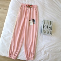 캐쥬얼 운동 가을 스타일리쉬 얇은 무지개 색상 스틱 스트랩 조거 밴딩웨스트 츄리닝바지 60412 2620233478