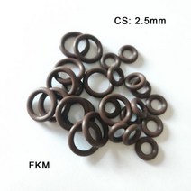 오링 10PCS FKM 씰 링 개스킷 CS 2.5mm 불소 고무 와셔 외경 7mm ~ 50mm 내마모성 연료 오존, 20x15x2.5mm, Random color