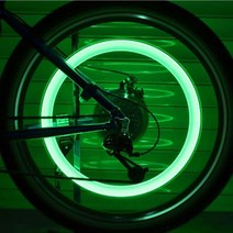 디엠몰 2+2 자기주장 뚜렷한 컬러 자전거 바퀴 조명 휠 라이트 자전거꾸미기 야간 라이딩, 네온그린