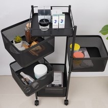 회전선반(사각) 4단, 블랙
