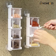 홈앤이지 깔끄미 멀티 회전 수납함 3단 4단 벽걸이 양념통 세트, 4단 1개