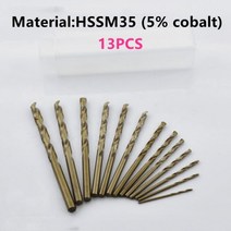 전동드릴 무선 충전 헤머 추천 13/19/25pcs 1.0-13mm Hss Ti 코팅 드릴 비트 세트 금속 목공 드릴링 전동 공구 철 상자에 액세서리, 01 SH-HSSM35-13pcs