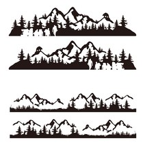 차량용 마운틴 스티커 캠핑카꾸미기 카라반 사이드 스티커, 유광화이트, 타입1, 역방향