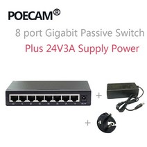 네트워크 스위치 8포트 기가비트 패시브 poe 스위치 pcba 인젝터 익스텐더 관리되지, 어댑터가 있는 스틸