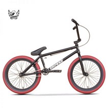 묘기자전거 showkeCRMO 크롬 몰리브덴 스틸 BMX 멋진 컬러 서클 자전거 스트리트 바이크 20 인치 성능 자동차 스턴트 제한 멀티, 블랙 레드