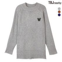 TBJ 여성 중기장 라운드넥 오버사이즈 니트 풀오버(T184KT500P)