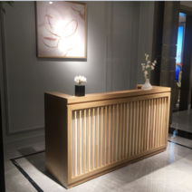 카운터 테이블 옷가게 업소 계산대 카운터 원목무늬, 브라운 120x50x100cm