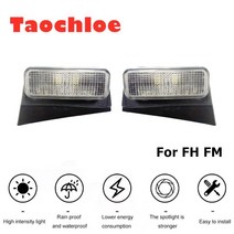 볼보 트럭 호환 부품 자동차 1pair white24v led 조명 for new volvo truck fh fm truck cab top signal 돔 조명 oem, 없음