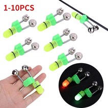 1-10pcs led 밤 낚싯대 물린 미끼 알람 빛 트윈 벨 링 낚시 물린 알람 표시기 잉어 낚시 액세서리, 5pcs 빨간불