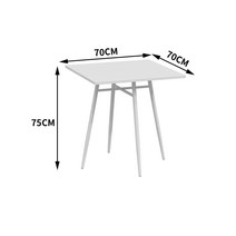 카페 야외 철제 테이블 정원 베란다 안뜰 작은 테이블과 의자 밀크티 숍 레저 공간 레이아웃 인터넷 연예인 발코니 티 조합 3피스 세트, 9. 사각 테이블 70*70*75
