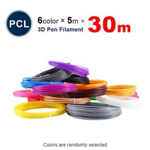 3D프린터필라멘트 3D 펜 특수 1.75mm PCL 필라멘트 인쇄 재료 프린터 6 색 리필 모델링 입체 오염 없음 30m, 01 30m PCL Filament