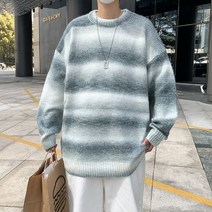 티티웍스 그라데이션 오버핏 맨투맨 라운드 니트