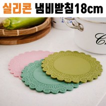 국산 실리콘받침 냄비받침 대 18cm 주방 그릇 레이스, 상세페이지 참조3, twoable 그레이