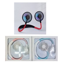 유아기타 X 8 LED 휴대용 목걸이 미니 넥밴드 선풍기 목선풍기 넥풍기 넥선풍기 색상선택가능, 핑크