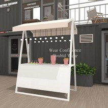 플리마켓 가판대 진열대 부스 노점 매대 야외 이동식, 길이1.5미터너비1미터높이2.2