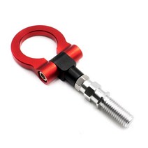 트레일러 부품 자동차 경주 전면 후면 견인 후크 자동 링 유니버설 견인 후크 견인 바 세트 혼다 시빅, 빨간색, 1개