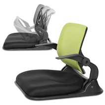 체어포커스 바른자세 등받이 틸팅 접이식 메쉬 좌식의자 고급형 CHA10, 투톤그린