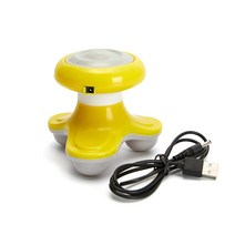 온열 목 어깨 마사지기 미니 무선 진동기 USB 다기능 삼각형 모양 바디 마사지 웨이브, 노란색, 04 yellow