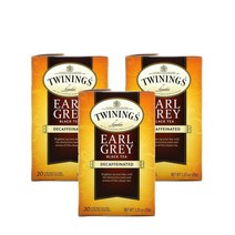 트와이닝 얼 그레이 홍차 디카페인 35g 20티백 Twinings Earl Grey Black Tea Decaffeinated, 3팩