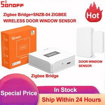 즈위프트 센서 Sonoff Zigbee Bridge 스마트 홈 SNZB-04 무선 도어 창 센서 열기/닫기 모니터 작동, 02 Bridge and SNZB-04