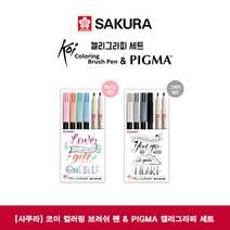 사쿠라 코이컬러링브러쉬펜&피그마캘리그라피 세트, 02_파스텔세트