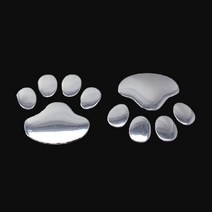 곰발바닥 입체스티커 본넷 흠집제거 스티커 데칼 엠블럼 리무버블 3D스티커 차량용 포인트 창문 자동차랩핑 흠집커버 실버, 전차종