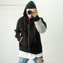 3XL 네오프렌자켓 빅사이즈후드점퍼 배색 큰옷 후드집업