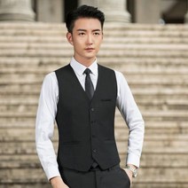 남성 민소매 정장 조끼 캐주얼 비즈니스 탑 슬림 피트 버튼 업 오피스웨어 블랙 블루 조끼 플러스 사이즈 5xl 6xl