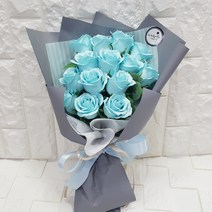 영하우스 비누꽃 장미꽃다발 생일 결혼기념일선물 부모님생신꽃 축하꽃 화이트데이 로즈데이꽃 성년의날 여친 장미꽃 선물, 블루