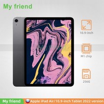 테블릿 뉴애플 아이패드 에어 10.9 인치 태블릿 2022 모델 WLAN 버전 64G M1 칩 리퀴드 레티나 스크린, 02 10.9 Starlight, 01 64G Wi-Fi