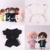티니숲속 20cm인형 옷 트레이닝복 츄리닝 교복 솜인형 무속성 아이돌인형, 화이트 상하세트