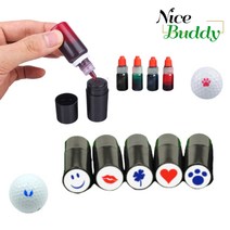 리리론스 나이스버디 골프공 스탬프 골프볼 마커 도장+리필 잉크 증정, 그린 꽃잎