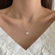 렌치오브 체인 나비목걸이 은목걸이 실버목걸이