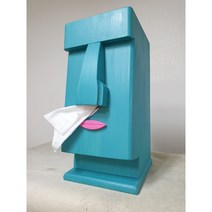 모아이 휴지케이스 티슈케이스 원목 (틸블루), 뒤판 추가(+15000원), 박스포장+각티슈(+7000원), 빨강(+1000원)