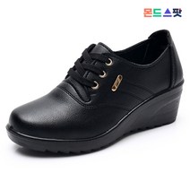 몬드스팟 4.8cm 여성 웨지 키높이 통굽 가보시 중년 스타일 컴포트화 블랙 (DM840)