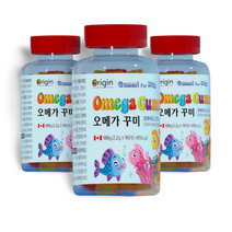 유아 키즈 성장기 어린이를 위한 오메가3 꾸미 90젤리 씹어먹는 어린이영양제 추천 오리진, 어린이오메가3 90꾸미 3병