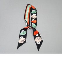 트윌리실크스카프 여성타이스카프 정장 몬스터 블랙 레드 실키 수입 얇은팔찌스카프 여친선물 선물용스카프 가방장식 핸드백장식 가방장식 참 키링장식스카프 얇은스카프 줄스카프 여자가방장식