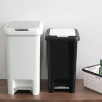 모던 인테리어 투버튼 페달 휴지통 8L 10L 사무실 스윙, 투버튼 페달 휴지통_화이트 8L