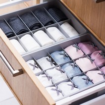 1+1 깔끔 양말 속옷 수납정리함 (1칸/10칸/15칸), 1칸+15칸, 그레이+반투명 뚜껑