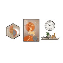인테리어 작은 돈들어오는그림 유화 해바라기 그림 액자 현관 풍수지리 현관입구 풍경 현관에두면좋은그림 돈들어오는 안방 감성, LX2-A4, 골드 테두리, 전체사이즈:170x70cm