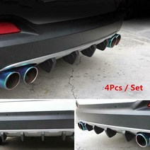 렉스턴스포츠튜닝 칸 부품 용품 4pc universal car rear bumper cast shark spoiler for ssangyong actyon turismo m, 없음