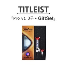 브라더스골프 타이틀리스트 Pro V1 3구 골프공 자석티 선물 세트