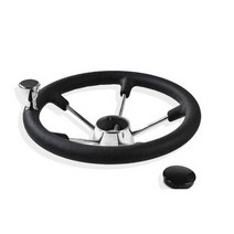 보트 요트 스티어링 휠 핸들 손잡이 어선 제트스키, 15.5인치 검정색 폼(그립 포함)