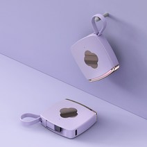 리아 휴대용 미니 열쇠고리 아이폰 안드로이드 라이트닝 Type-C 휴대폰 키링 보조배터리, 퍼플