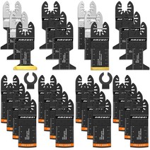 Oscillating Saw Blades AMZWEL 30 Packs Arc Edge Multitool Tool Blades with Titanium Bi-Metal for Woo, 한개옵션0