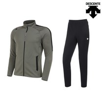 데상트 남성 슬림핏 스탠다드 트레이닝 집업 세트(가을의류) SM321TFT81_KHK