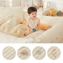 에시앙 아기침대가드 모데즈 누빔 범퍼쿠션 (솜포함) (디자인선택), 다이노