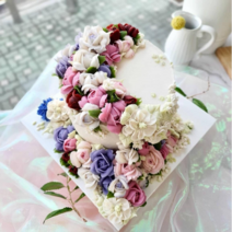 인천케이크연과진/2단케이크/3단케이크/환갑 칠순 팔순 웨딩 주문제작케이크/앙금플라워꽃다발디자인떡케이크/전국배송가능, 3호(지름21cm)+3호(지름21cm), 기본백설기, 두단모두블루베리쨈