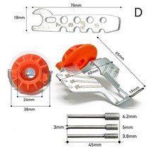 톱날 전기 톱 샤프닝 어태치먼트 회전 도구 체인 샤프너 가이드 드릴 어댑터 헤드 눈금자, D