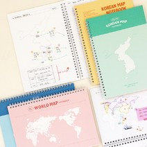 자기주도 학습 혼공 중학생 역사 공부 노트, 한국지도 오렌지